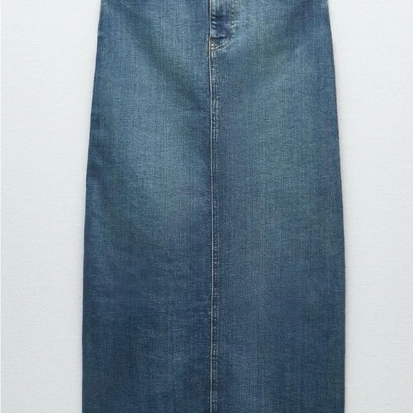 Zara Blue Denim Maxi Skirt - Picture 1 of 2